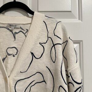 Madewell Women's Cream and White Cardigan